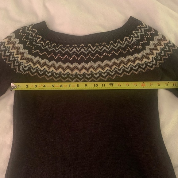 Venus fair isle grey sweater with embellishments and lace up sleeves M - Picture 14 of 14